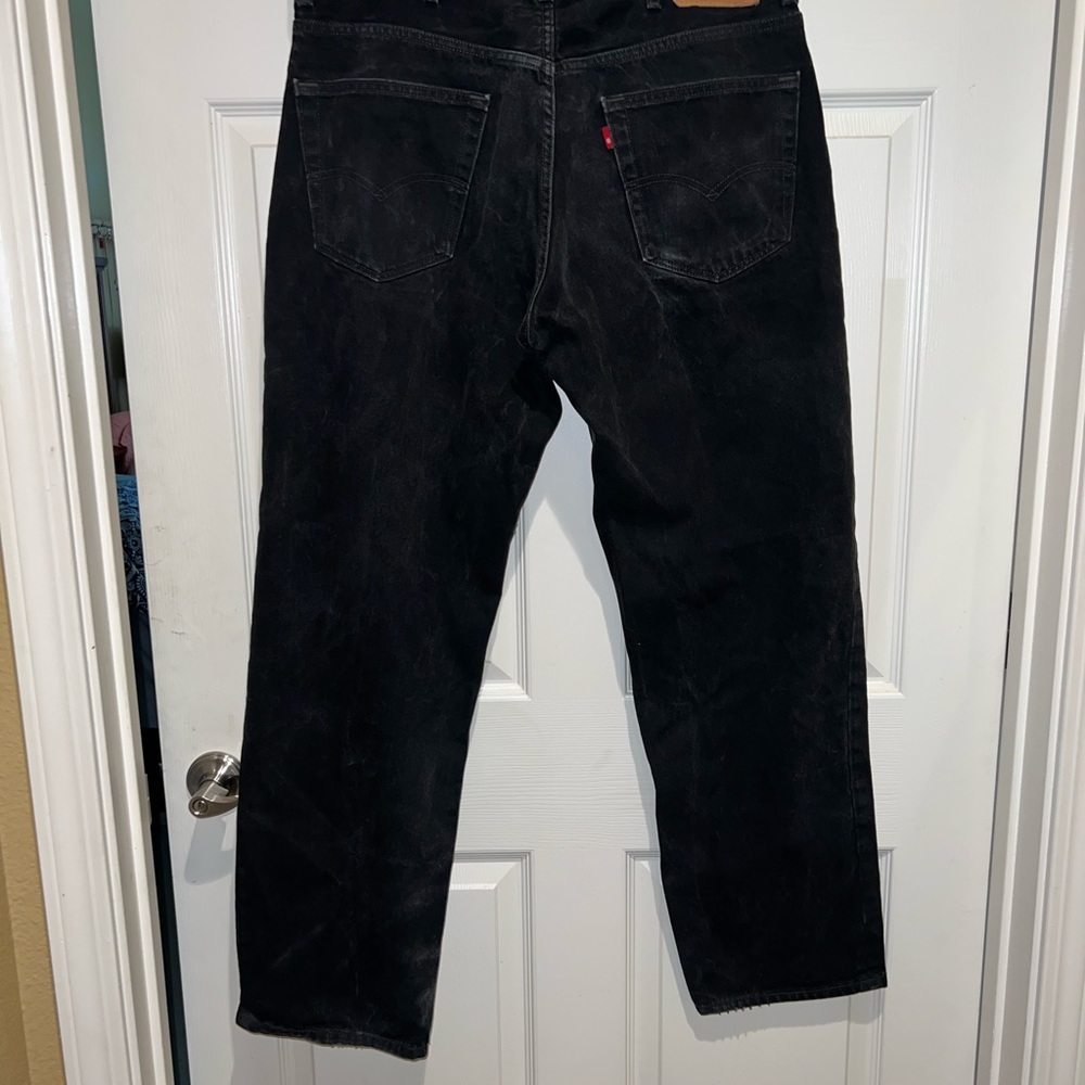 Vintage Levi’s Men’s 550 Relaxed Straight leg Black denim jeans W38 x L34 - Picture 2 of 8